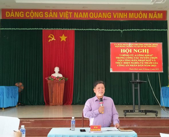 HỘI NGHỊ "3 BÌNH CỬ, 4 CÔNG KHAI" PHƯỜNG PHƯỚC BÌNH