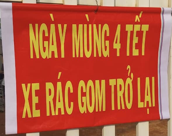 THÔNG BÁO VỀ VIỆC THU, GOM RÁC THẢI TRONG DỊP TẾT NGUYÊN ĐÁN