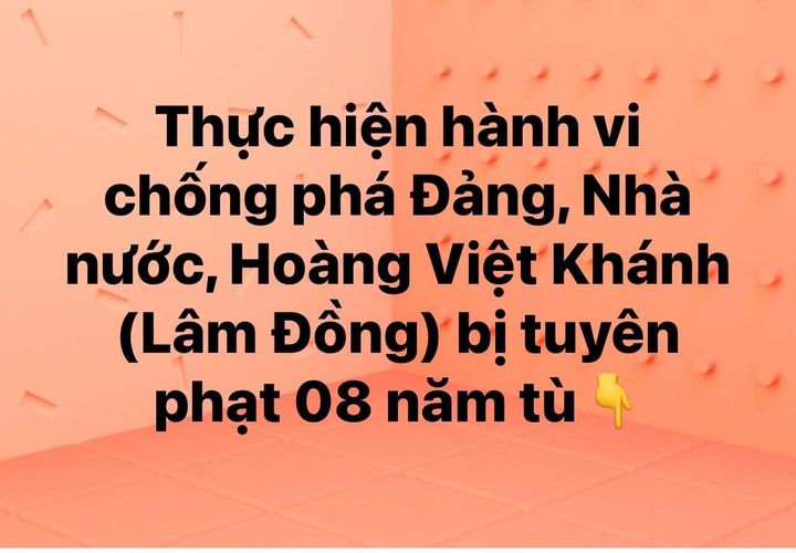 Tuyên phạt 08 năm tù với đối tượng có hành vi chống phá Đảng, Nhà nước